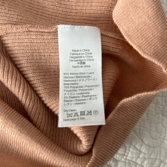 J-Crew Ruffle neck merino wool-blend sweater light pink - Picture 5 of 5